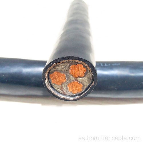3 núcleo de cinta de acero Cable de alimentación blindada de cobre